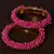 Magenta Beaded Gold Plated Pair of Bangles for Women