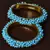Turquoise Pink Beaded Gold Plated Pair of Bangles for Women