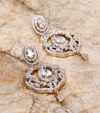 CZ Stone Embellished American Diamond Designer Danglers for Women 1