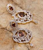 Shampain Colored Stone Embellished American Diamond Danglers for Women