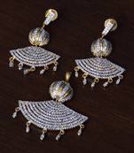 CZ Stone Embellished Designer American Diamond Pendant Set for Women