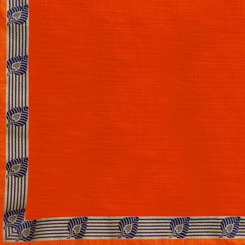 Orange Plain Georgette Saree With Blouse 5