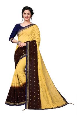 Multicolor Embroidered Art Silk Saree With Blouse 1