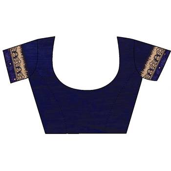 Multicolor Embroidered Art Silk Saree With Blouse 5