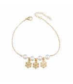 Crystal Snowflake Pearl Anklet