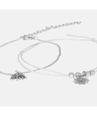Ophia Silver Anklet - 2 Pcs Anklet Set 1
