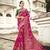 Rani pink woven silk saree with blouse
