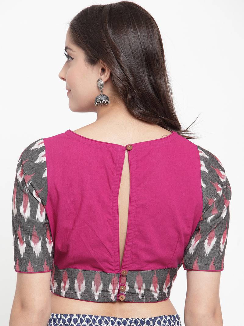 grey ikat blouse