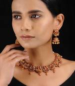 Temple Work Ruby Red Necklace Set