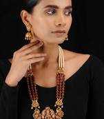 Temple Work Temple Set With Rudraksh And Pearls