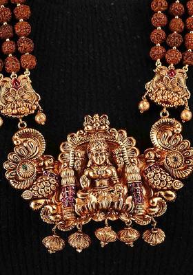 Temple Work Temple Set With Rudraksh And Pearls 2