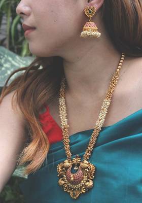 Kemp Temple Work And Pearls Clusters Necklace Set 1