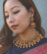 Intricate Lakshmi Temple Work Necklace Set
