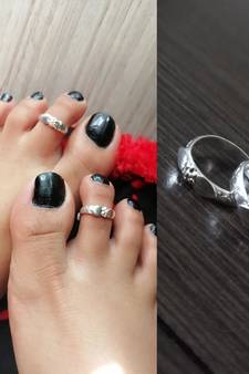 Silver Plated Flower Mimic Toe-rings