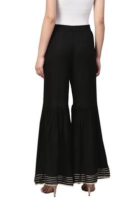 Women's Rayon Black Foil Printed Palazzos 3