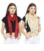 Multicolor Plain Cotton Stole And Dupattas