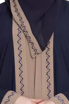 Dual Color Kimono Kashiboo Solid Abaya With Hijab