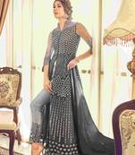 Grey embroidered net salwar