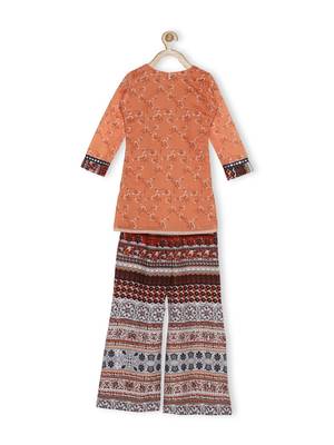 Pink Embroidered Chanderi Silk Kids Salwar Suits 3