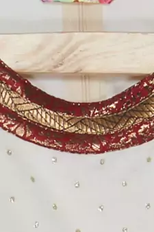 White Embroidered Faux Georgette Kids Salwar Suits