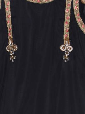 Black Embroidered Net Kids Salwar Suits 5
