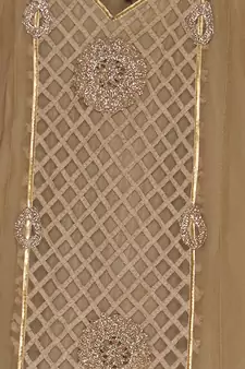Gold Embroidered Net Kids Salwar Suits