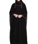 Double Layered Kashiboo Solid Abaya With Hijab
