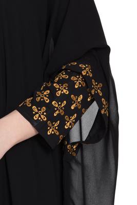 Double Layered Kashiboo Solid Abaya With Hijab 6