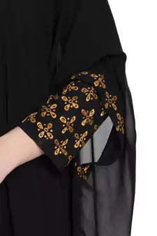 Double Layered Kashiboo Solid Abaya With Hijab