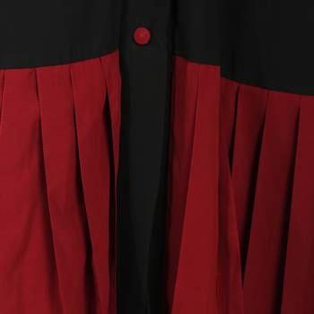 Front Open Dual Color Black And Maroon Crepe Solid Abaya With Hijab 2