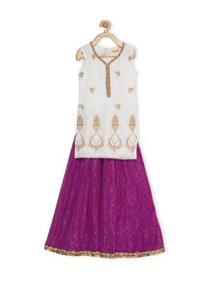 Purple Embroidered Faux Net Stitched Lehenga 2
