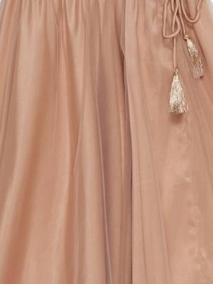 Beige Embroidered Faux Net Stitched Lehenga 4