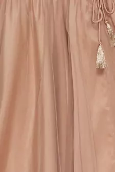 Beige Embroidered Faux Net Stitched Lehenga
