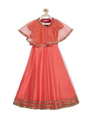 Light Pink Woven Faux Net Stitched Lehenga 1