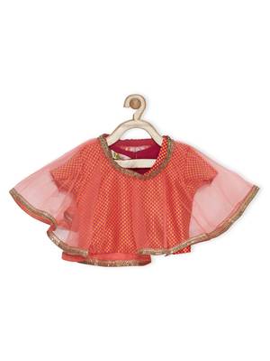 Light Pink Woven Faux Net Stitched Lehenga 3