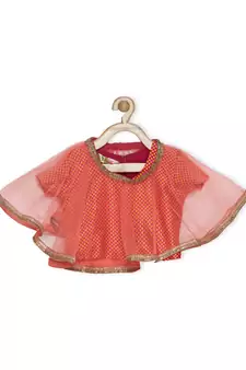 Light Pink Woven Faux Net Stitched Lehenga