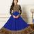 Blue embroidered georgette semi-stitched salwar with dupatta