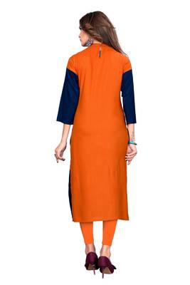 Blue plain rayon kurti 2