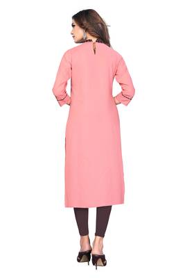 Light-peach printed rayon kurti 2