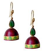 Maroon Quilled Jhumkas