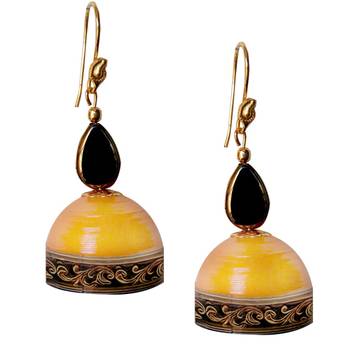 Yellow Quilled Jhumkas 1