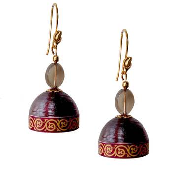 Brown Quilled Jhumkas 1