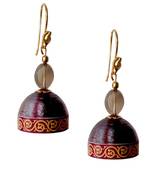 Brown Quilled Jhumkas