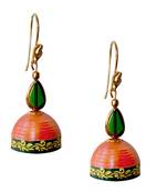 Brick Red Quilled Jhumkas