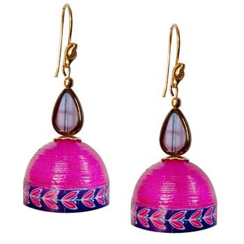 Majenta Quilled Jhumkas 1