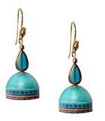 Aqual Blue Quilled Jhumkas