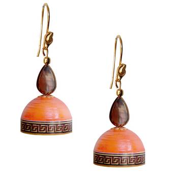 Orange Quilled Jhumkas 1