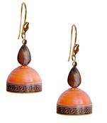 Orange Quilled Jhumkas