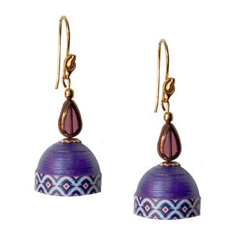 Violet Quilled Jhumkas 1