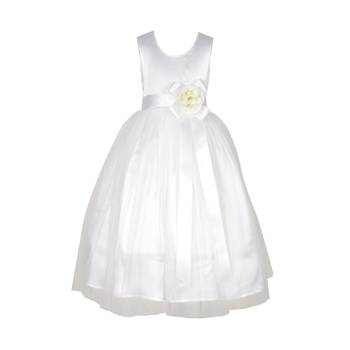 White Plain Net Kids Girl Gowns 1